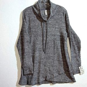 Waffle Knit Cowl Neck Sweatshirt Women’s Size 1X Layerable NEW TAGS